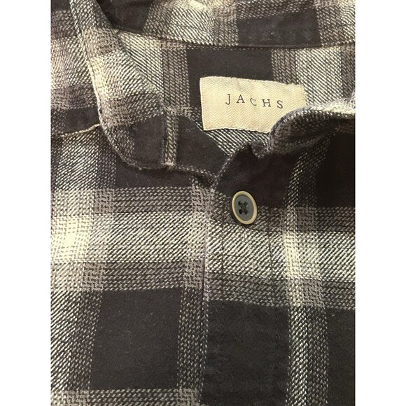JACHS Flannel Shirt Mens Sz XL Black White Plaid Button Down Long Sleeves Cotton - Picture 7 of 9